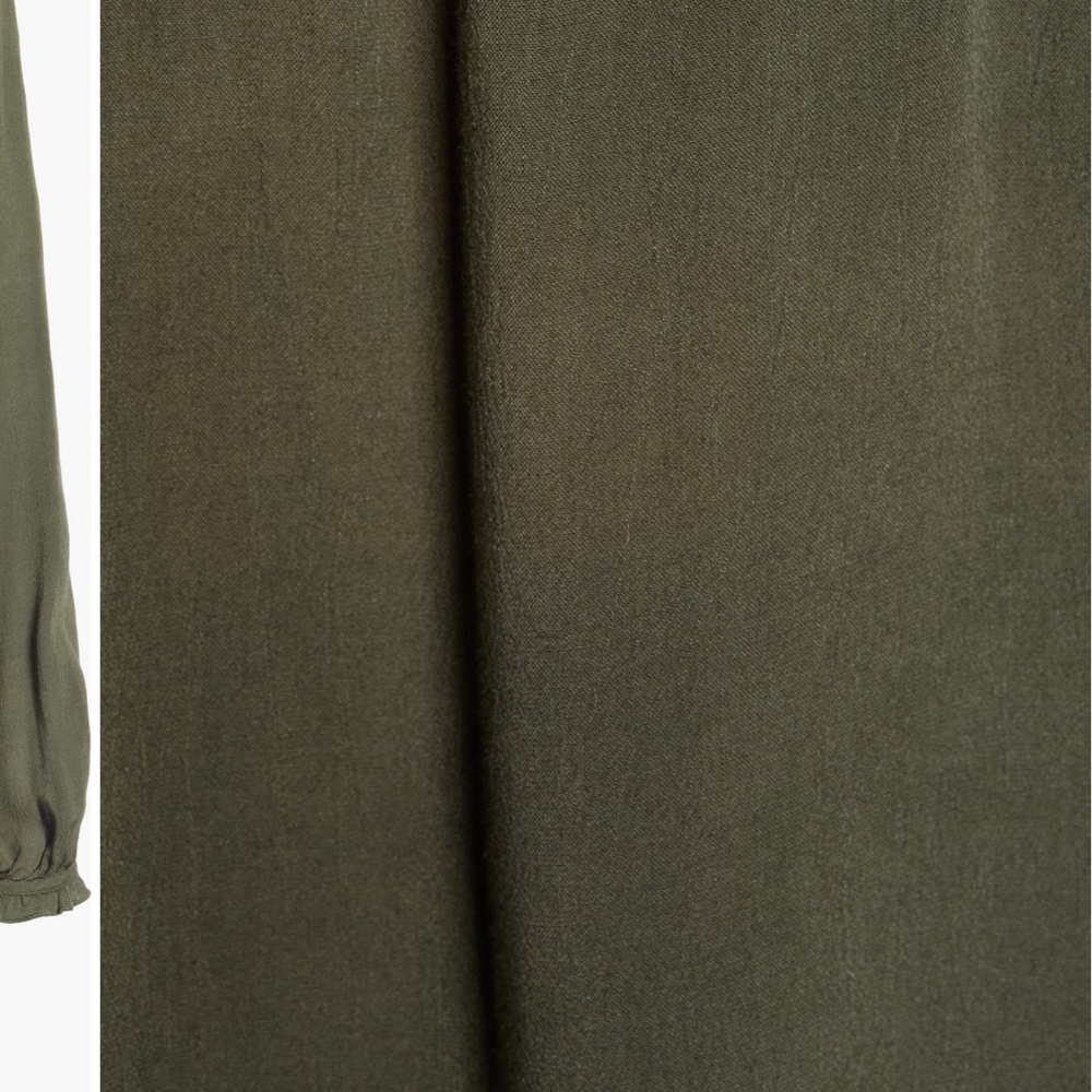 Lucky Brand Olive Green Long Sleeve Tie Front Blouse XL - Picture 9 of 10